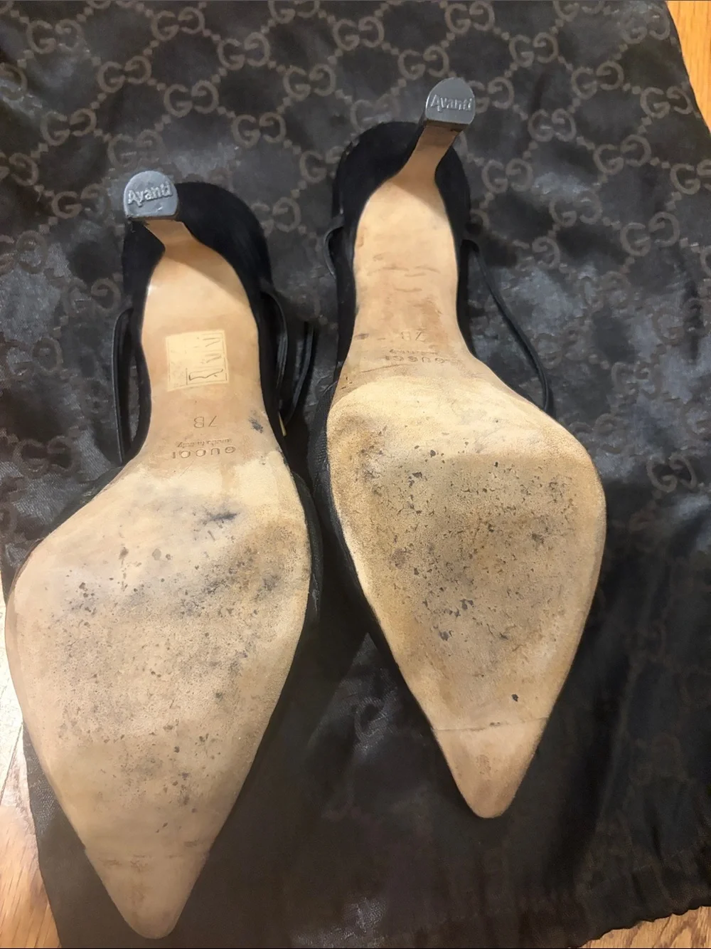 Vintage 2002 Gucci by Tom Ford Pointed Toe Mule Heels size 7 with Dust Bag - Picture 7 of 9